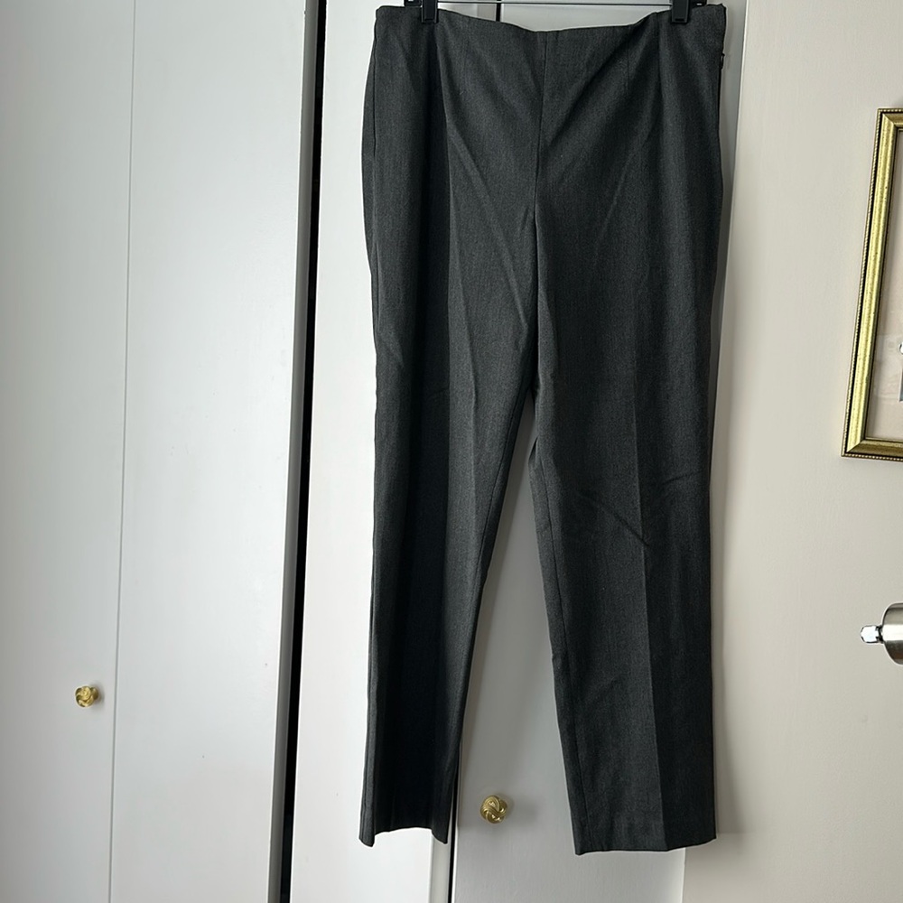 Talbots Bi stretch straight leg pants.  Size 12, charcoal grey.